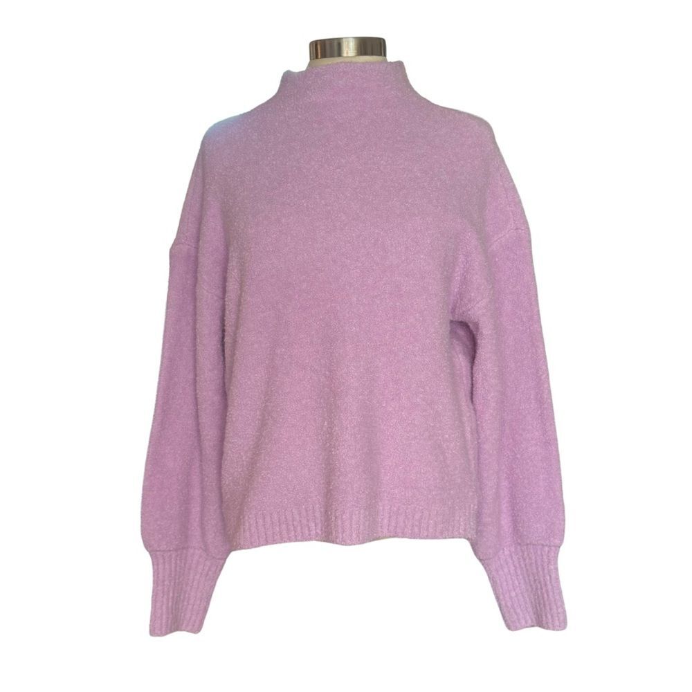 NWT Marled Mock Neck Sweater Textured Soft Purple Lilac M